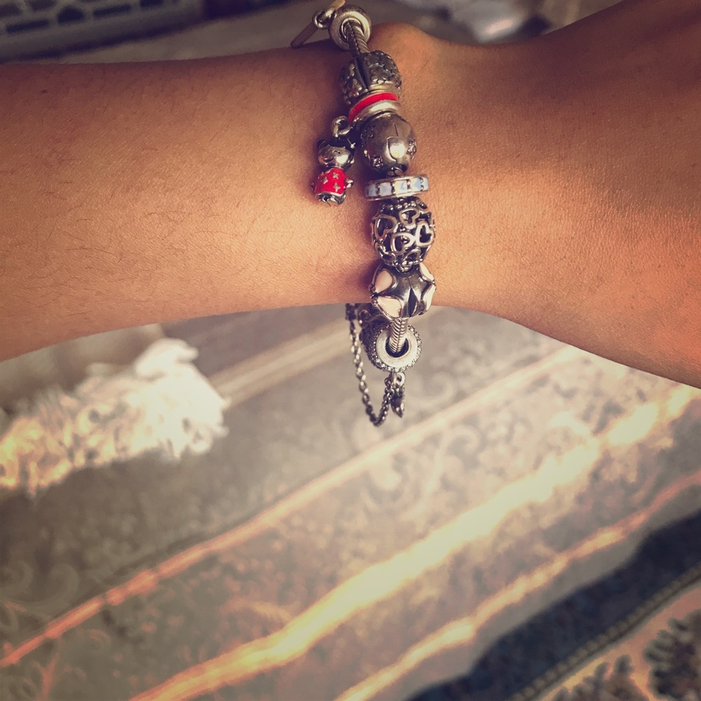 Pandora bracelet with charms